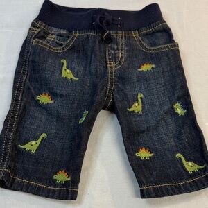 Gymboree - 0-3M - Kids Dinosaur Embroidered Denim Jeans